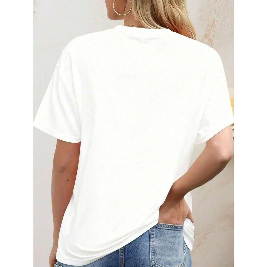 This Girl Loves Jesus Christian Cross Flower Design Women's T-Shirt White Casual Top Faith Inspired Graphic Tee