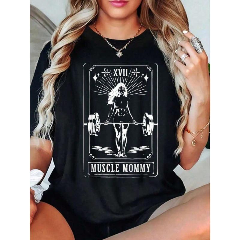 Shirt 100% Cotton Fitness Work Tarot Card Muscle Mommy Gym Shirt, Mommy Gym Tee, Fitness Muscle Mommy Shirt, Mom Gift, All-Season Fashion TeeLoose And Comfortable2026 Halftime Show Shirt
