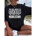 Letter Print 1 Pcs Women's Plus Size T-Shirt Funny Oversized Graphic Short Sleeve Tee Novelty 100% Cotton Shirt Casual Crew Neck Top 220g