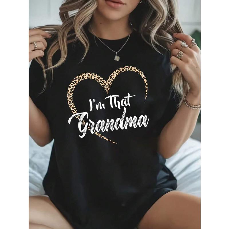 Grandma Tshirts For Women I'm That Grandma Grandma  220g Women's Plus Size T-Shirt Funny Oversized Graphic Short Sleeve Tee Novelty 100% Polyester Shirt Casual Crew Neck Top