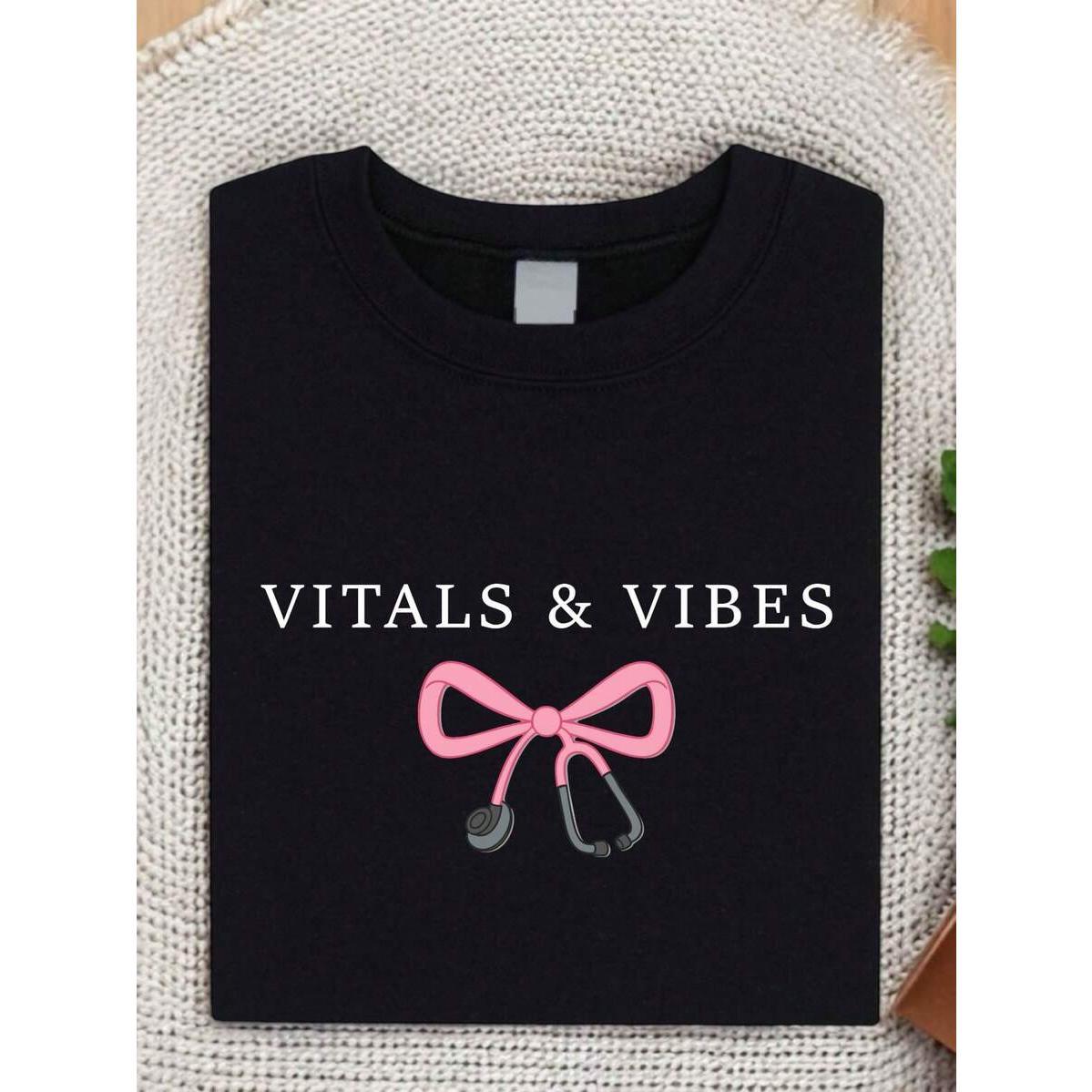 Coquette Vitals And Vibes Shirt, Funny Nursing Shirt, Gift For Nurse, Nurse Appreciation, Medical Student Shirts, Cute Stethoscope Tees