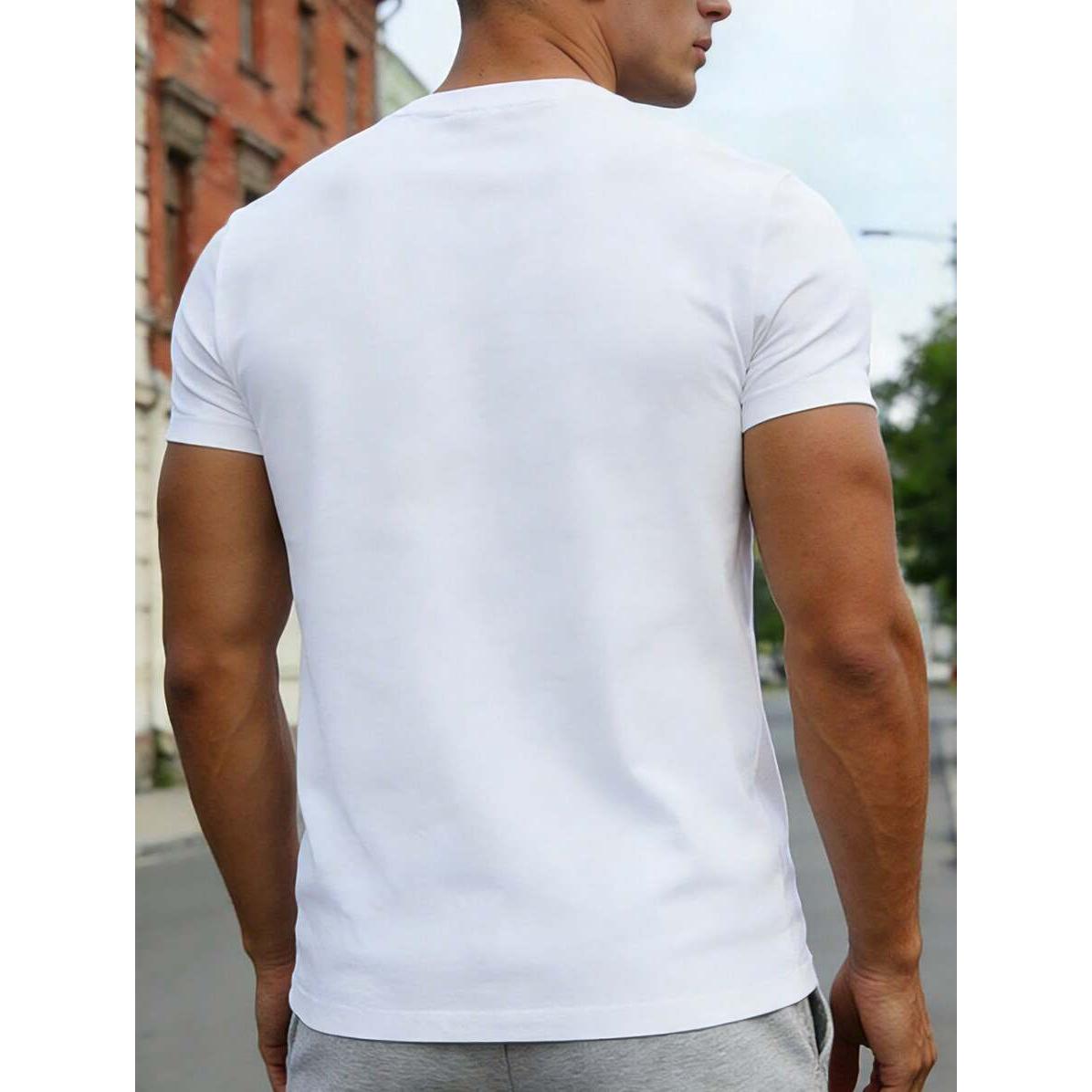1 Pc Men's Clothing KING Crown Printed White Tshirt, Graphic Tee, Summer Tops, Shirt, Unisex Casual Crew Neck Tshirt, Plus Size Men's 5XL, Lightweight 220 G/M² Knitted Fabric, Machine Washable