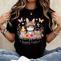 Easter Bunny Graphic T-Shirt for Women | Casual Summer Tee | Retro Breathable Streetwear Easter Gift