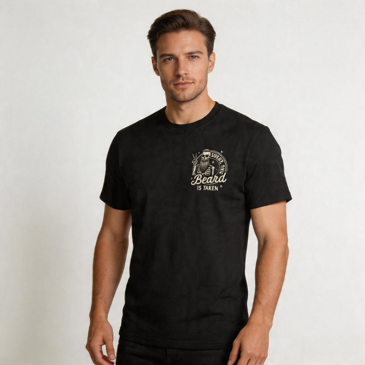 Sorry, This Beard Was Snatched T-Shirt | Funny Dad Quote Gift for Husband | 100% Cotton Unisex Tee