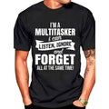 I'M A Multitasker Printing T-Shirt with Funny Men Graphic Tee Black T Shirt Summer Short Sleeve Tee Shirts