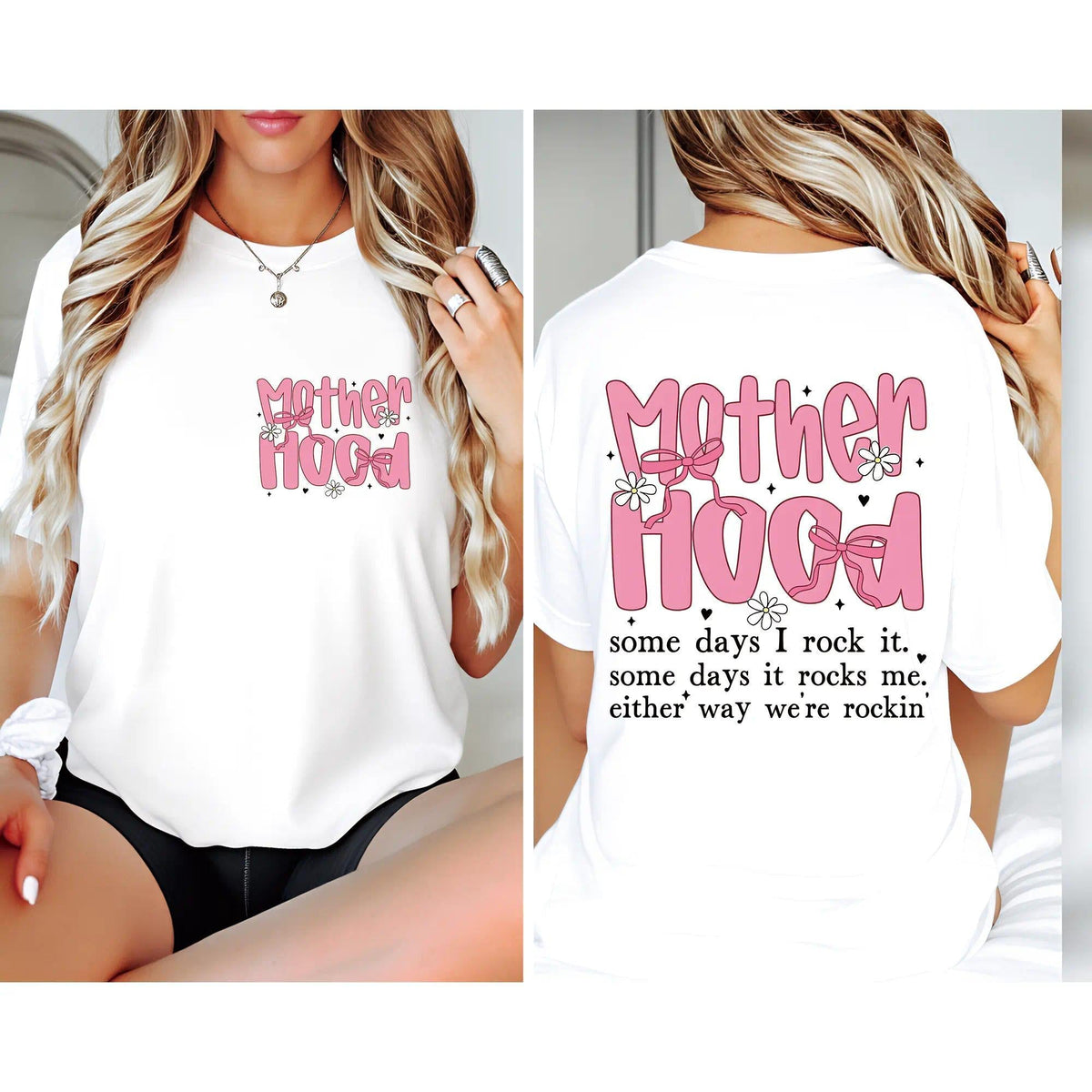Mom T-shirt, mother-themed graphic T-shirt - double-sided print 'Best Mom', the perfect gift for mom, breathable, great for a day at the beach.