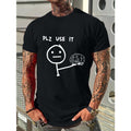 Manfinity Homme Men Cartoon & Slogan Graphic Casual Short Sleeve Tee, For Going Out, For Husband