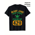 Men's Class of 420 Weed Graphic T-Shirt, 100% Fabric, Crew Neck, Short Sleeve, Regular Fit, Weekend Casual Wear, All-Season Casual Wear