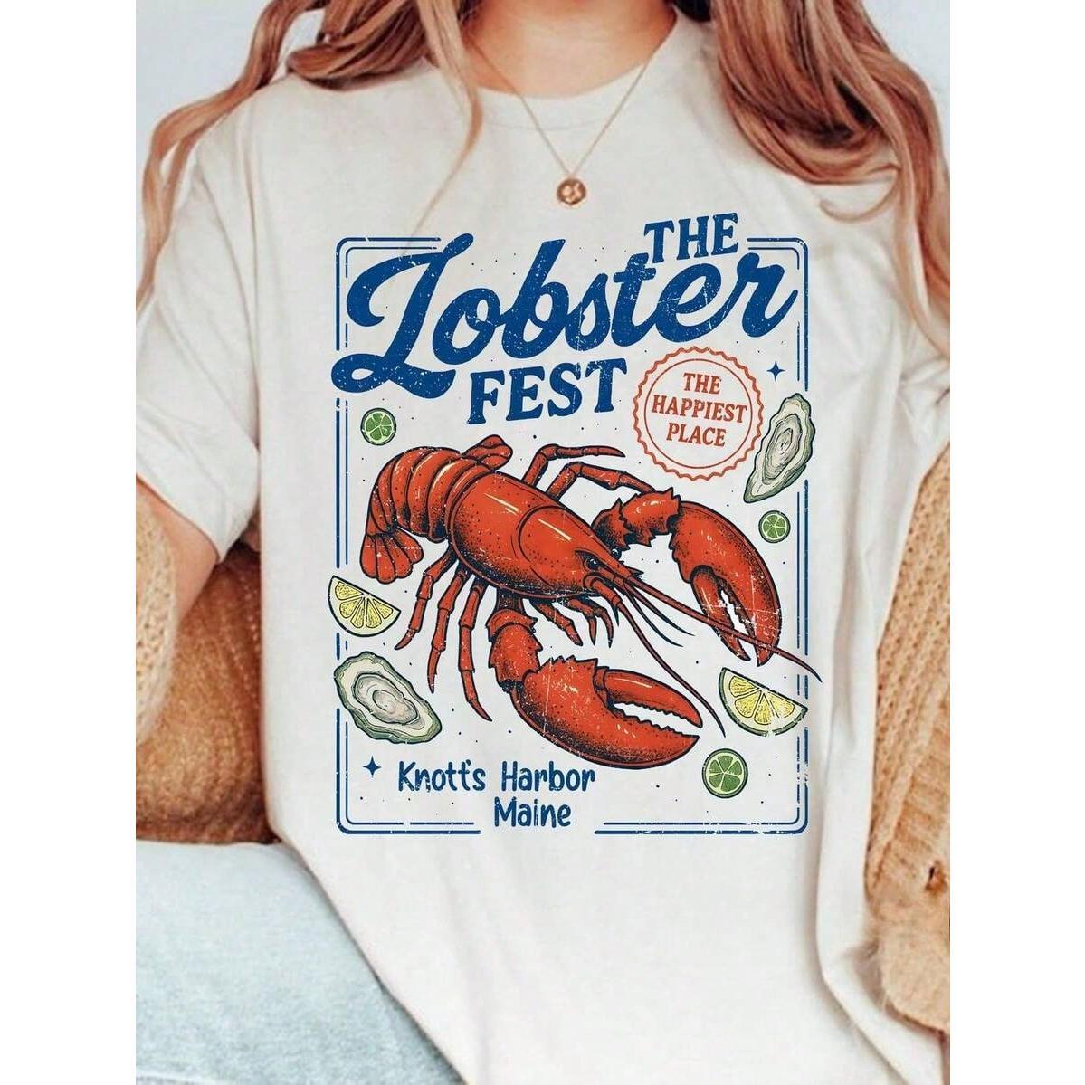 2026Lobster Cowboy Shirt, Funny Lobster Tshirt Western Beach Top Amalfi Coast Trip Tomato Girl Summer