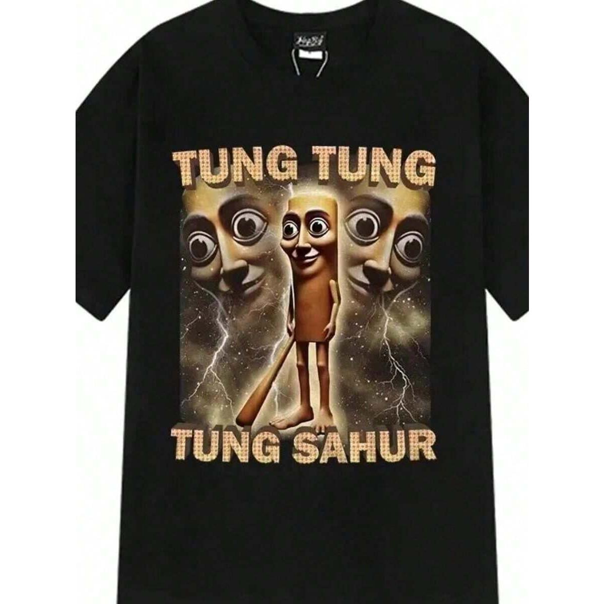 Tung Sahur Graphic Printed T-Shirt Men Summer Casual Loose Fashion Funny Round Neck Short Sleeve Tops Clothing T-Shirt Unisex