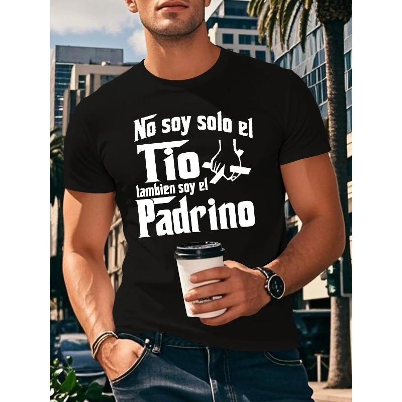 Men'S White "No Soy Solo El Tio,  Tambien Soy El Papá" Graphic T-Shirt - Casual Summer Tee with Coffee Cup Design,  Regular Fit,  Light Stretch Fabric,  Everyday Tshirt | Playful Text Design | Comfortable Fit