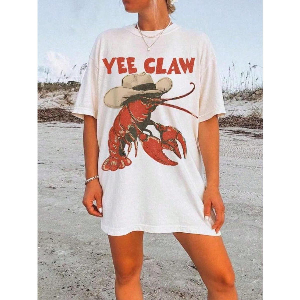 2026Lobster Cowboy Shirt, Funny Lobster Tshirt Western Beach Top Amalfi Coast Trip Tomato Girl Summer