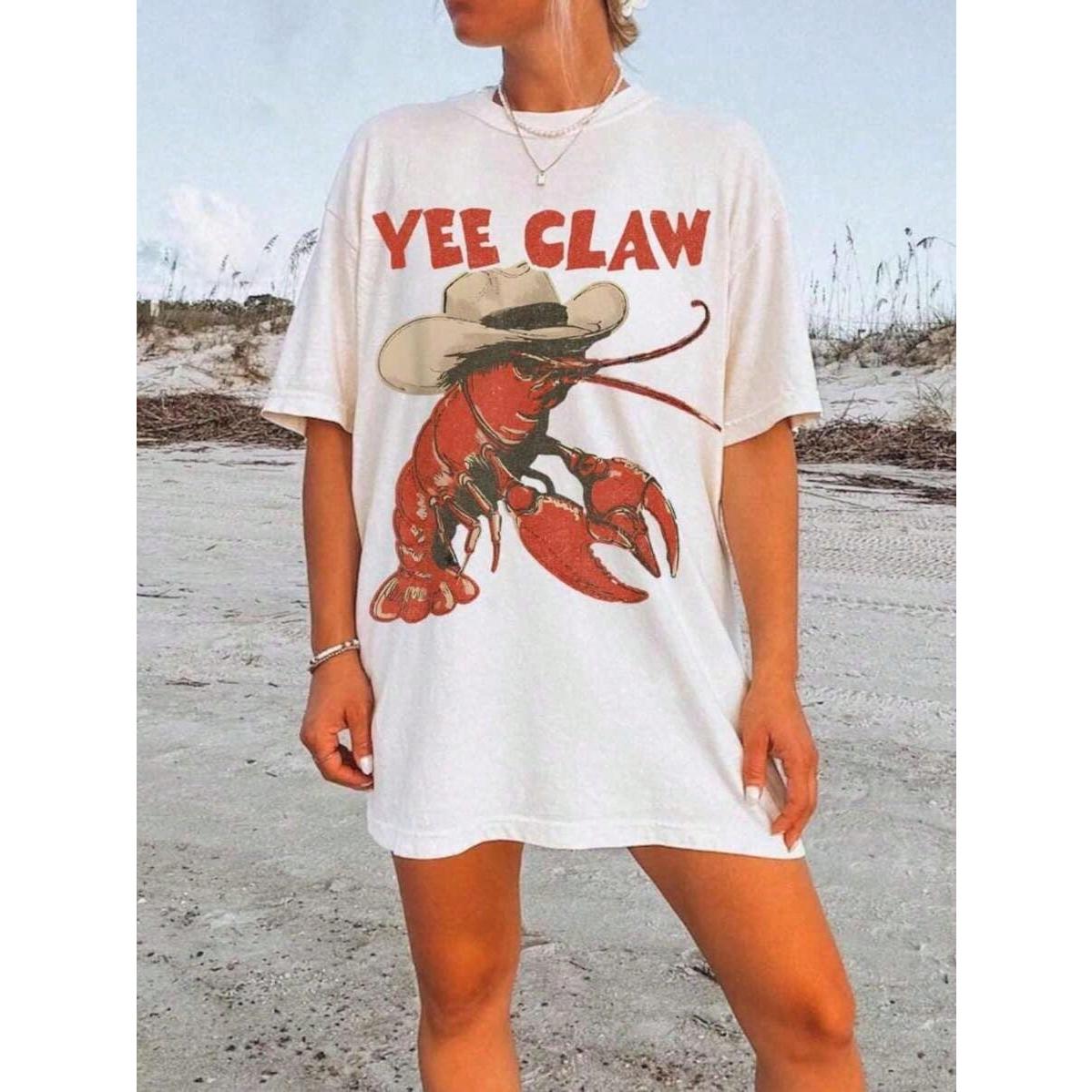 2026Lobster Cowboy Shirt, Funny Lobster Tshirt Western Beach Top Amalfi Coast Trip Tomato Girl Summer